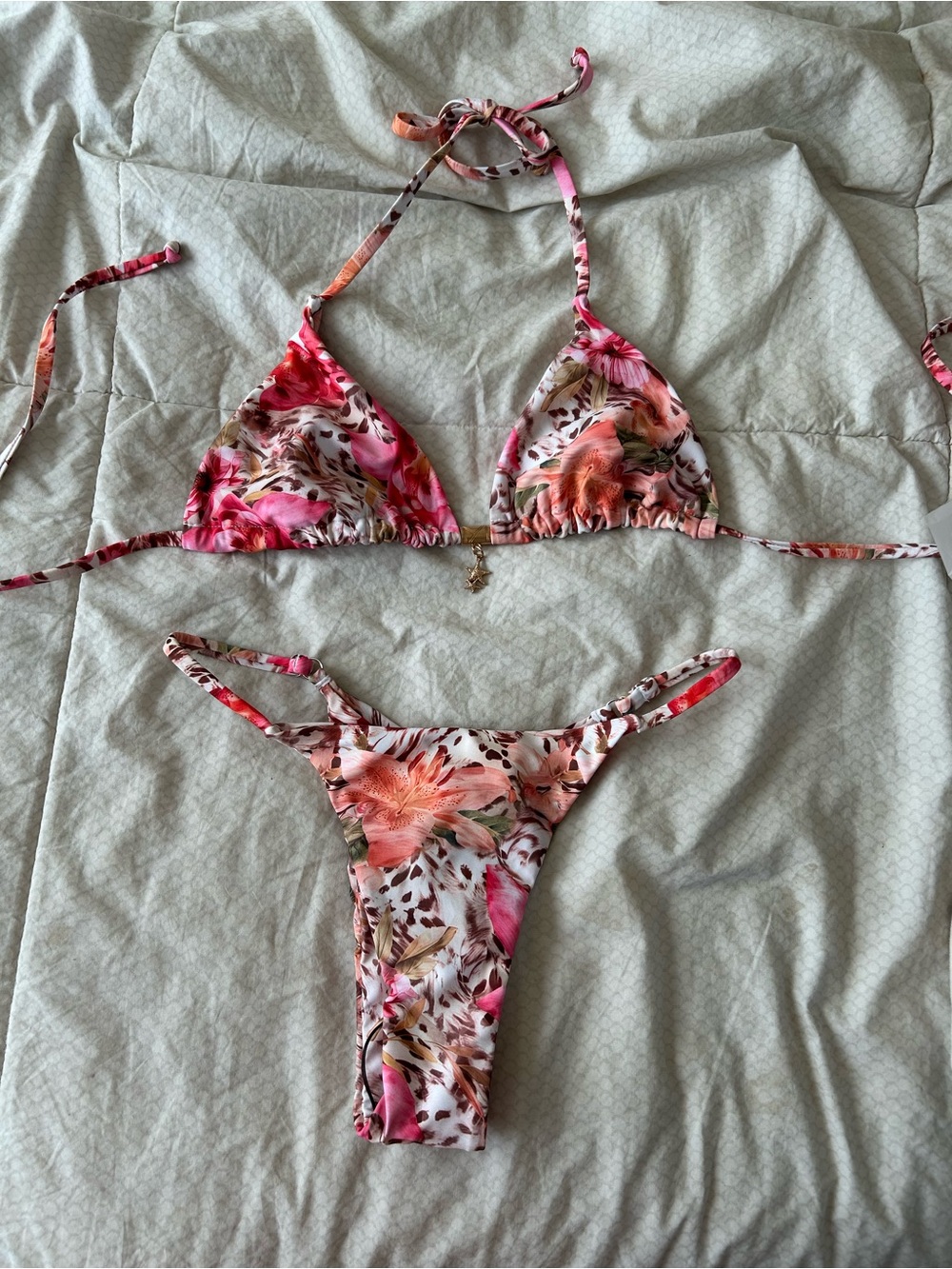 Tropical print bikini